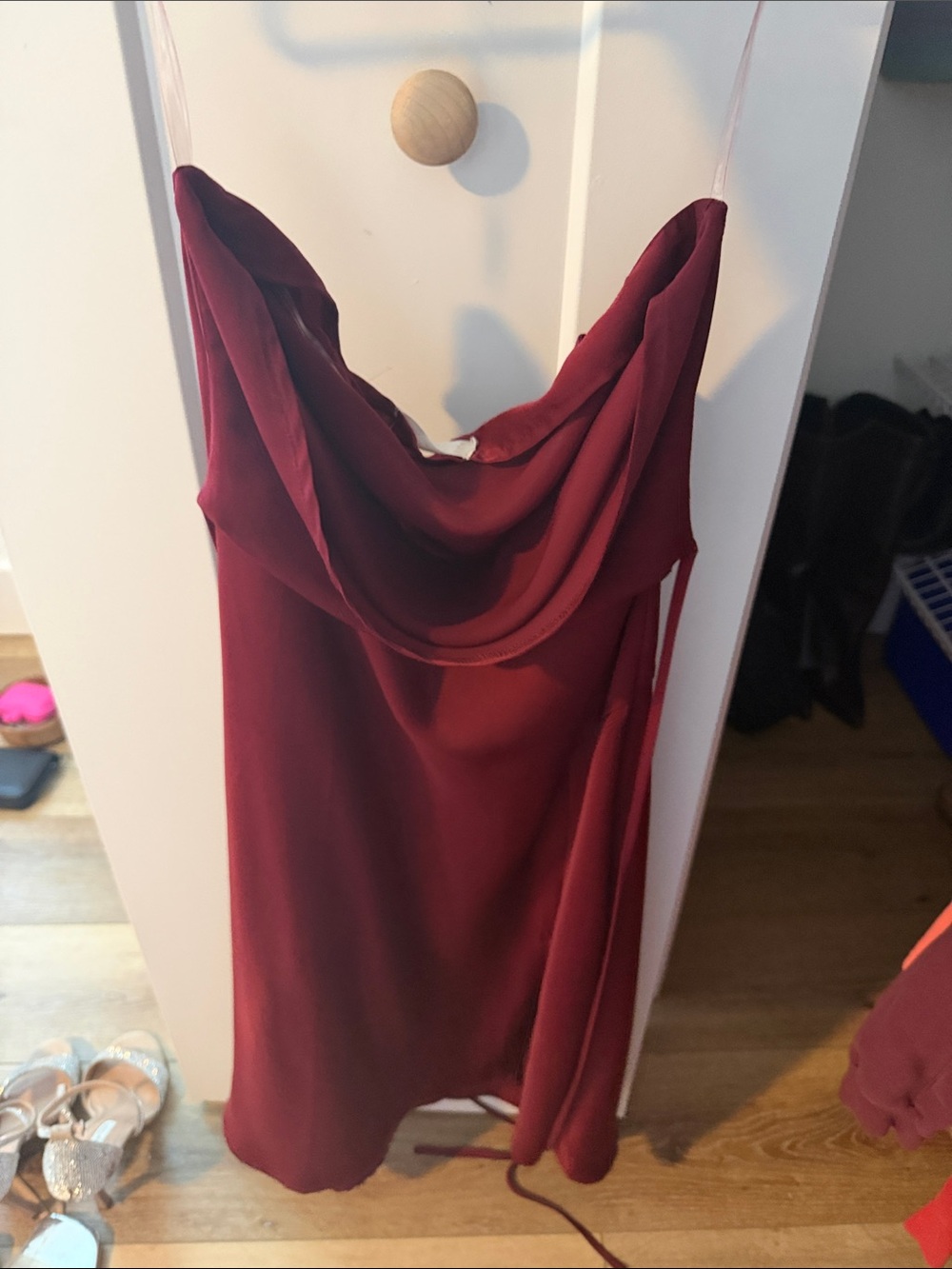 Altar'd State Burgundy Cowl Neck Slip Dress